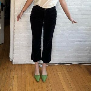 Vintage Y2K Black Velvet Old Navy Mid Rise Kick Flare Jeans